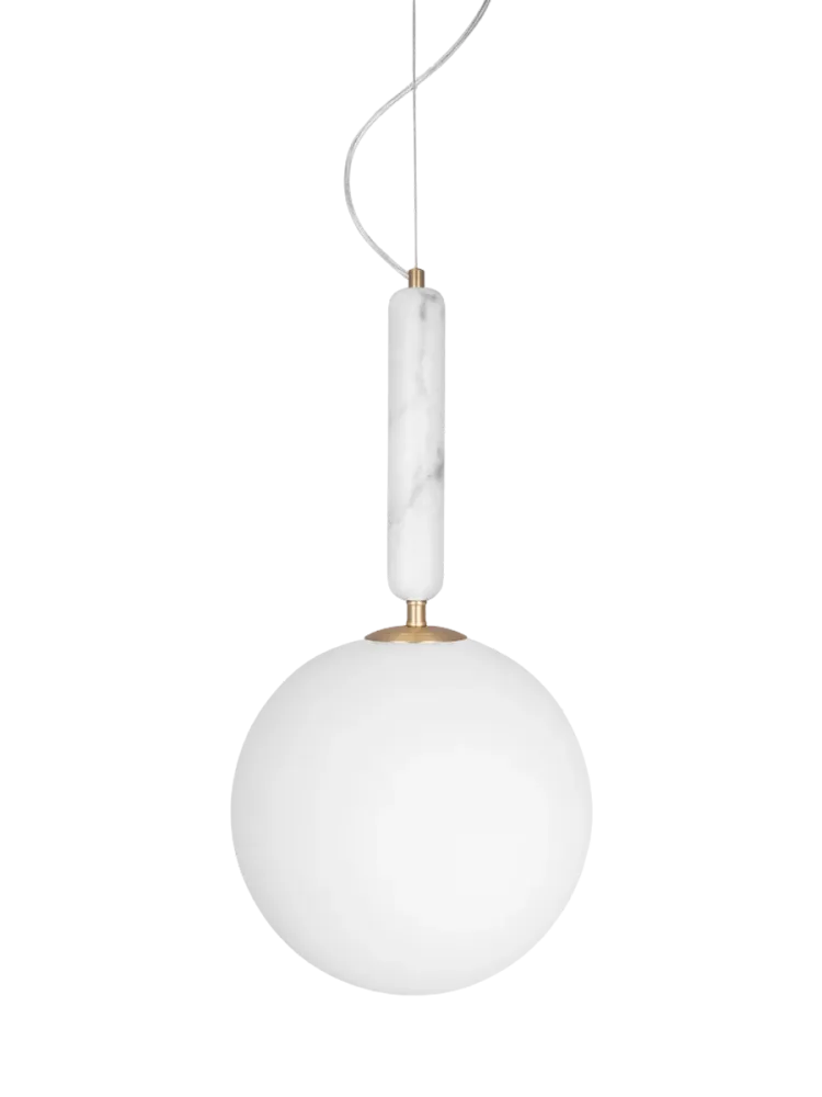 Grosse Marmor Pendellampe „Torrano“ Ø 30 cm Globen Lighting