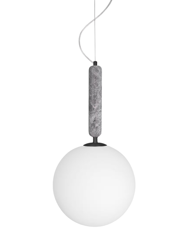 Grosse Marmor Pendellampe „Torrano“ Ø 30 cm Globen Lighting