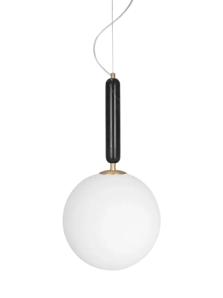 Grosse Marmor Pendellampe „Torrano“ Ø 30 cm Globen Lighting