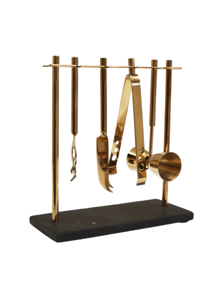 Edles 5-teiliges Bar-Set „Omari“ Schwarz/Gold FIFTY FIVE SOUTH