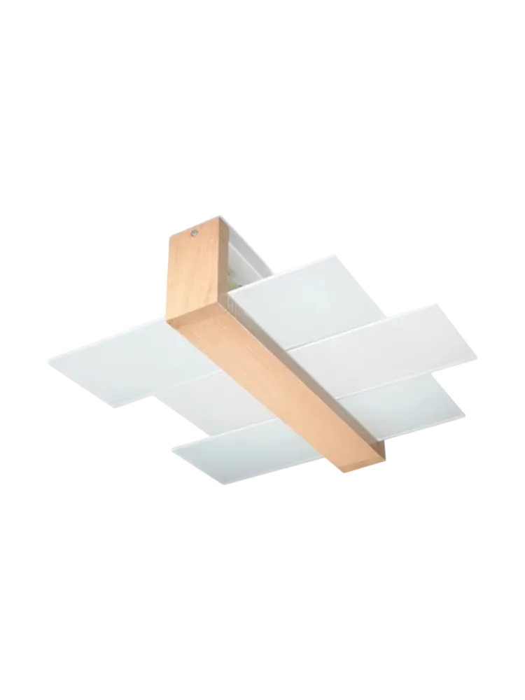 Design Deckenlampe „Feniks“ 2-flammig Naturholz Sollux Lighting