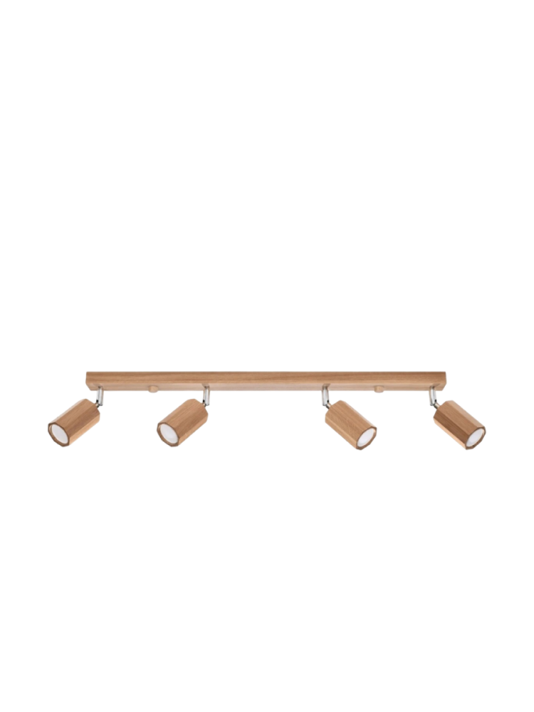 Design Deckenlampe „Zeke“ 4-flammig, Eiche Sollux Lighting