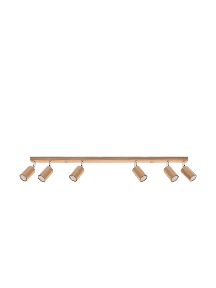 Design Deckenlampe „Zeke“ 6-Flammig, Eiche Sollux Lighting