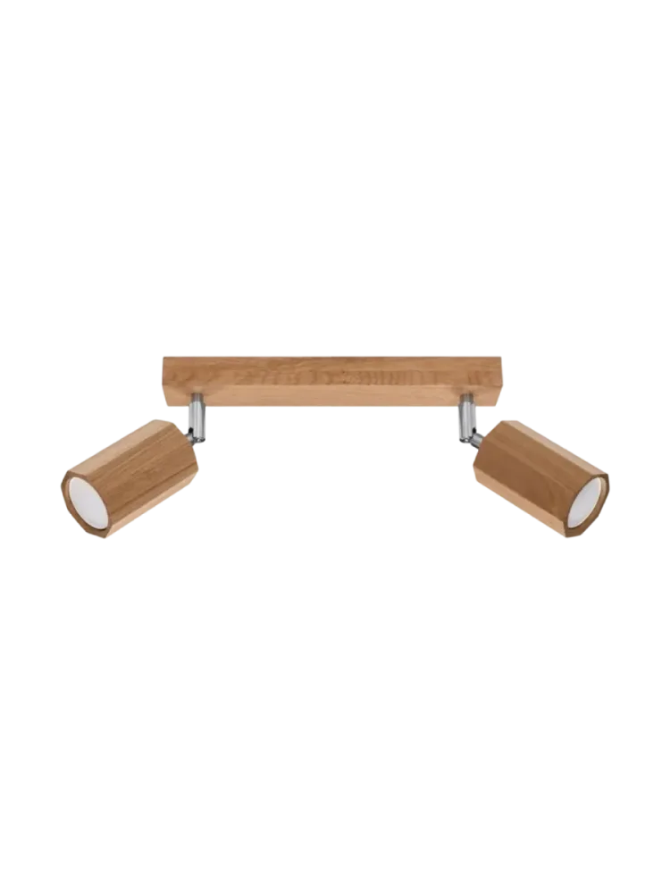 Design Deckenlampe „Zeke“ 2-flammig, Eiche Sollux Lighting