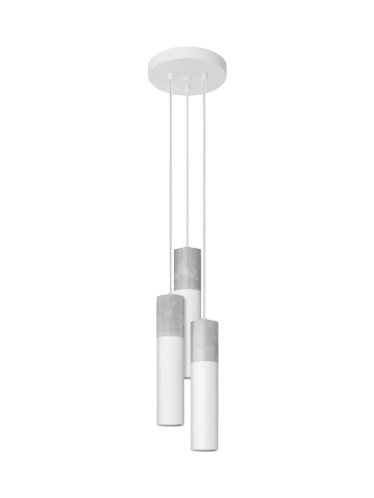 Design Pendellampe „Borgio“ 3-flammig (rund) Weiss, Grau Sollux Lighting