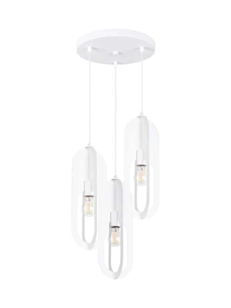 Design Pendellampe „Nicus“ 3-flammig, Weiss Sollux Lighting