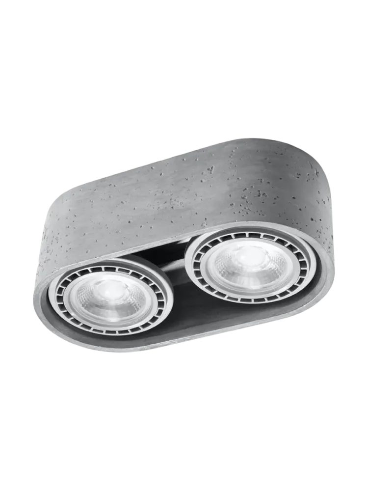 Design Deckenlampe „Basic“ 2-flammig Grau Sollux Lighting