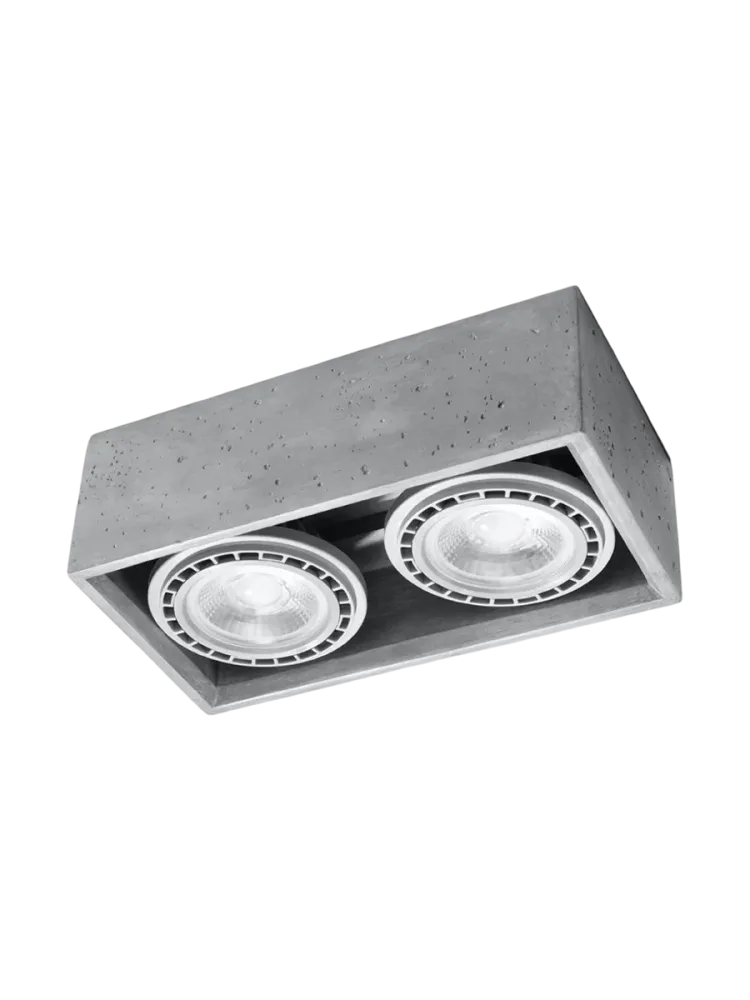 Design Deckenlampe „Quatro“ 2-flammig Grau Sollux Lighting