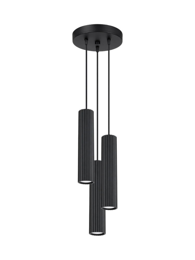 Design Pendellampe „Karbon“ 3-flammig (rund) Sollux Lighting