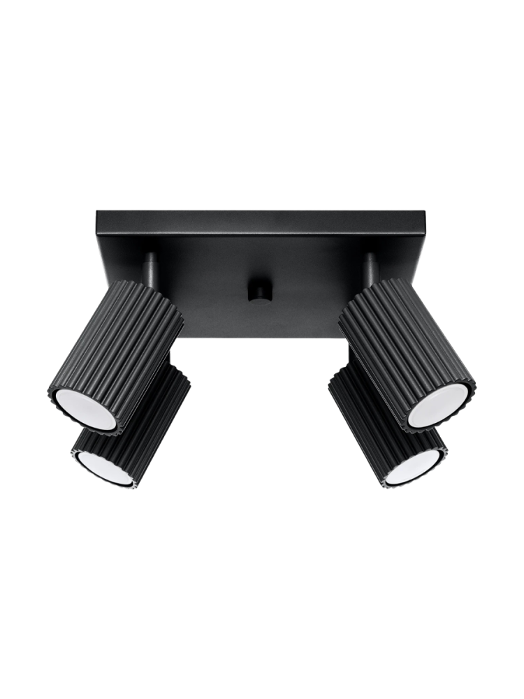 Design Deckenlampe „Karbon“ 4-flammig (quadratisch) Sollux Lighting