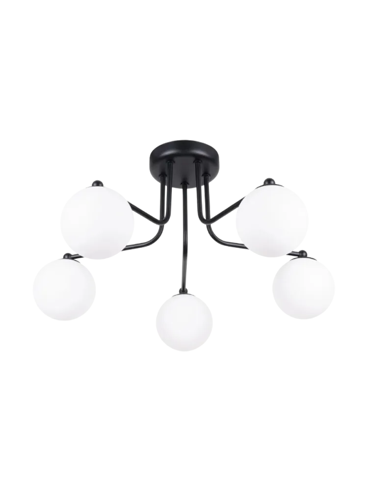 Deckenlampe Astral SOLLUX LIGHTING, dimmbar, schwarz, für Wohn- / Esszimmer, Glas, Modern, Deckenlampe