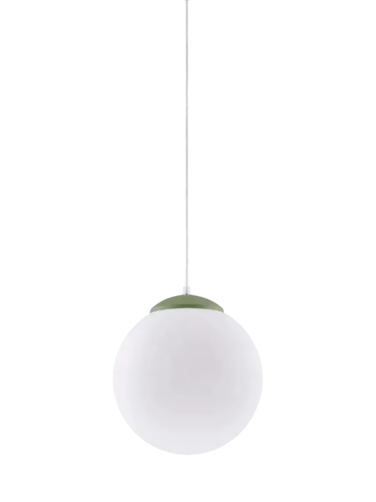 Design Pendellampe „Ugo“ Ø 30 cm Weiss / Olivgrün Sollux Lighting