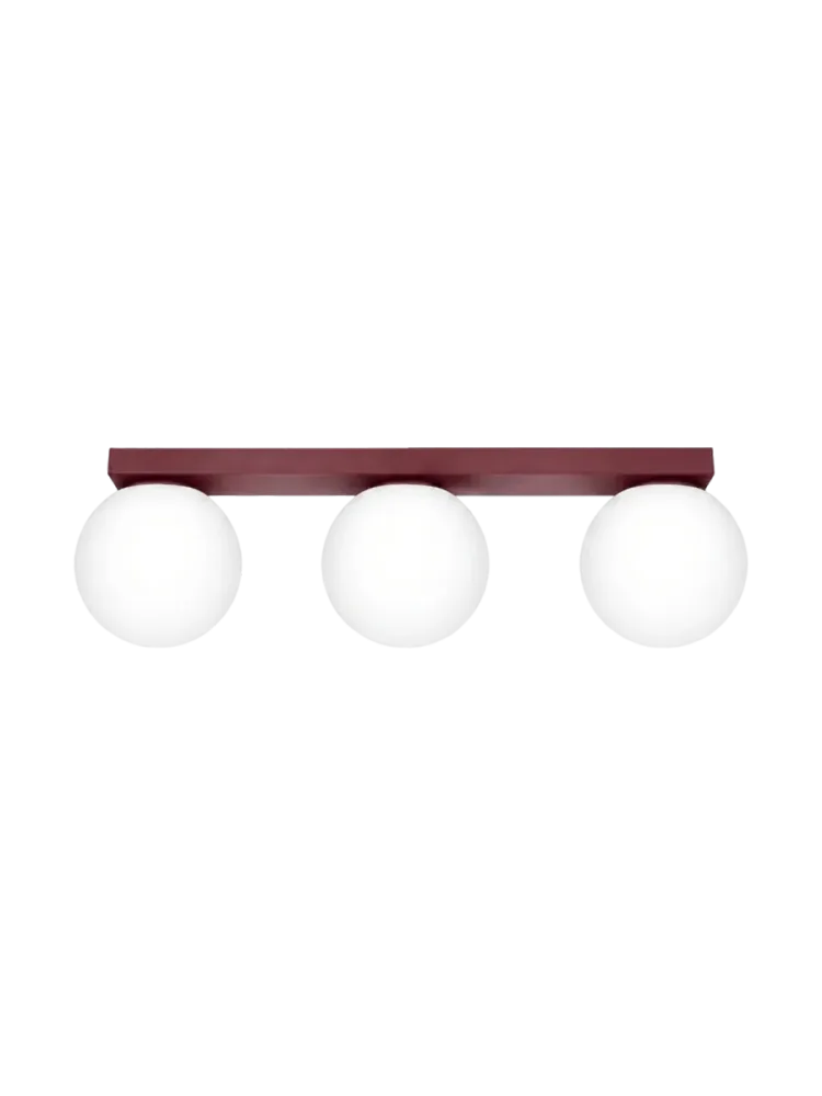 Design Deckenlampe „Yoli“ 3-flammig Burgundrot Sollux Lighting