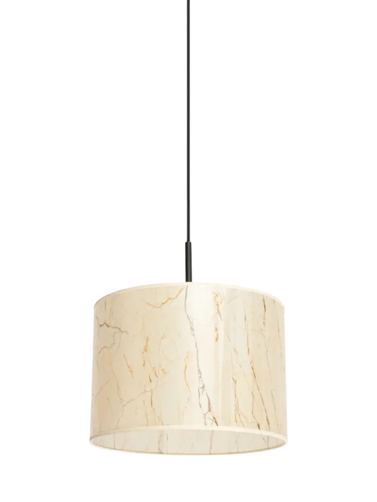 Design Pendellampe „Nevia“ Beiger Marmor/Schwarz Sollux Lighting