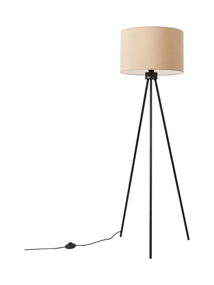 Design Stehlampe „Nevia“ Taupe/Schwarz Sollux Lighting