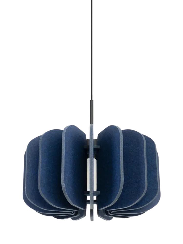 Design Pendellampe „Mula“ Marineblau/Schwarz Ø 45 cm Sollux Lighting