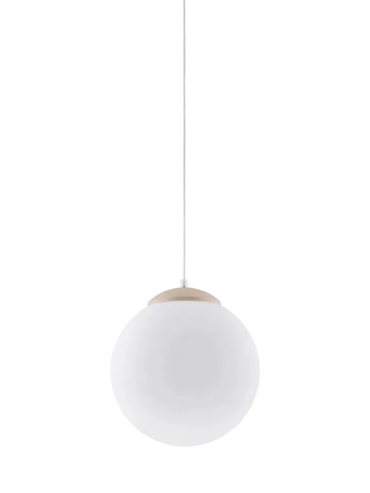 Design Pendellampe „Ugo“ Ø 30 cm Weiss / Taupe Sollux Lighting