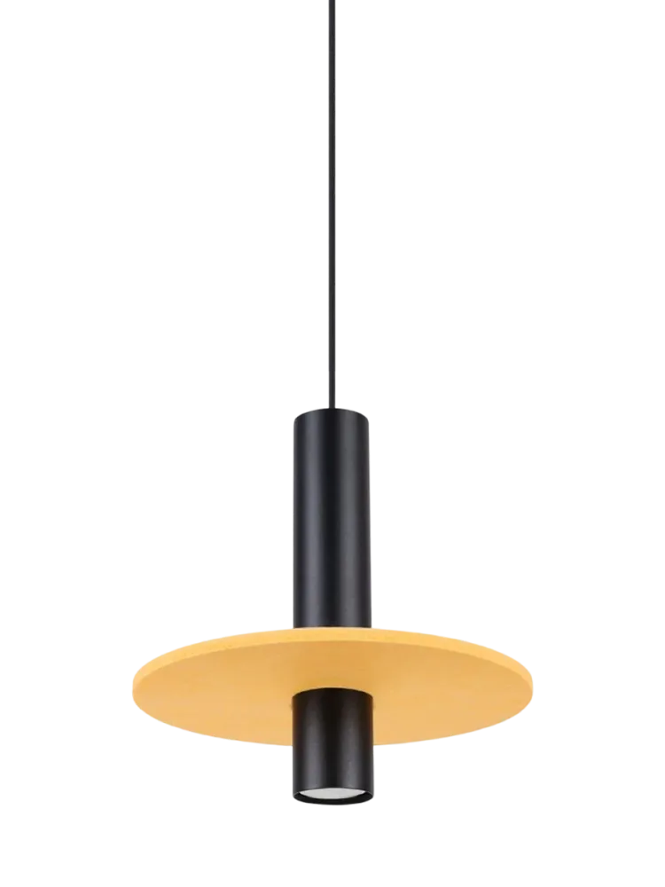 Design Pendellampe „Pelta“ 1-flammig Gelb/Schwarz Sollux Lighting