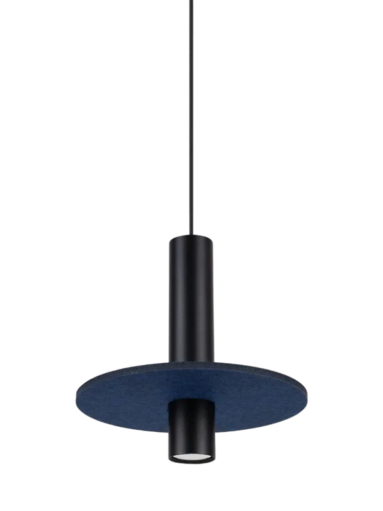 Design Pendellampe „Pelta“ 1-flammig Marineblau/Schwarz Sollux Lighting