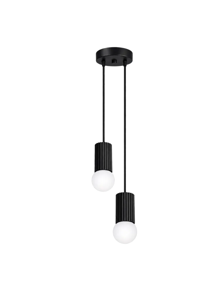 Design Pendellampe „Halo“, 2-flammig Schwarz Sollux Lighting