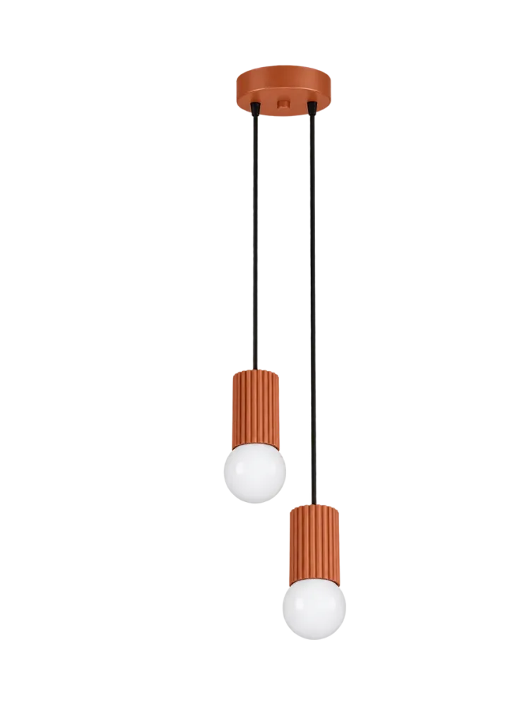 Design Pendellampe „Halo“, 2-flammig Ockerrot Sollux Lighting