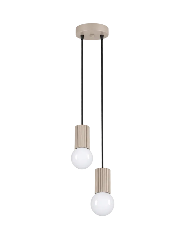Design Pendellampe „Halo“, 2-flammig Taupe Sollux Lighting