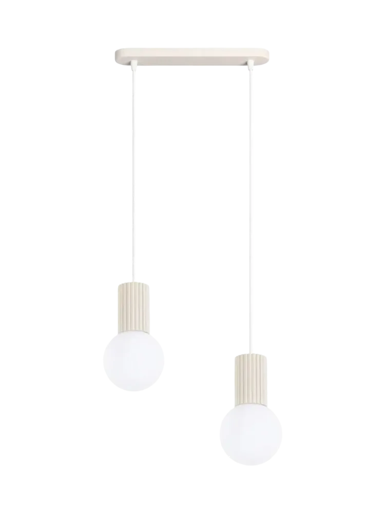 Design Pendellampe „Halo II“, 2-flammig Beige Sollux Lighting