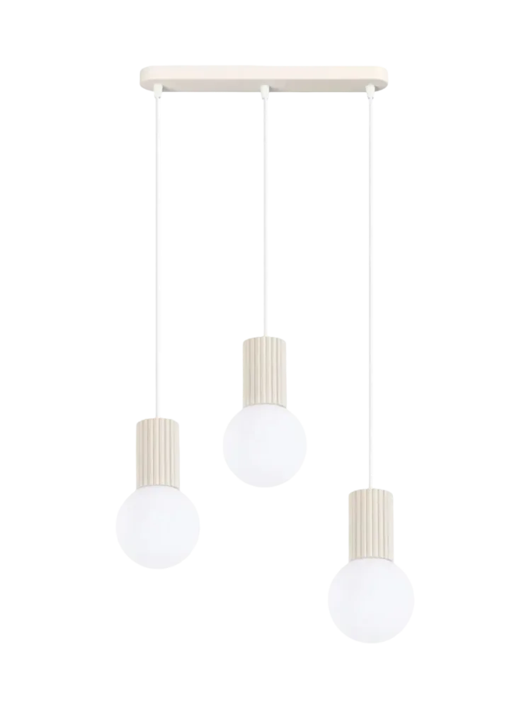 Design Pendellampe „Halo II“, 3-flammig Beige Sollux Lighting