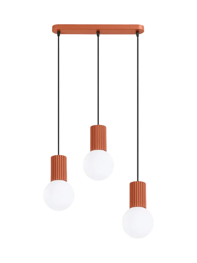 Design Pendellampe „Halo II“, 3-flammig Ockerrot Sollux Lighting