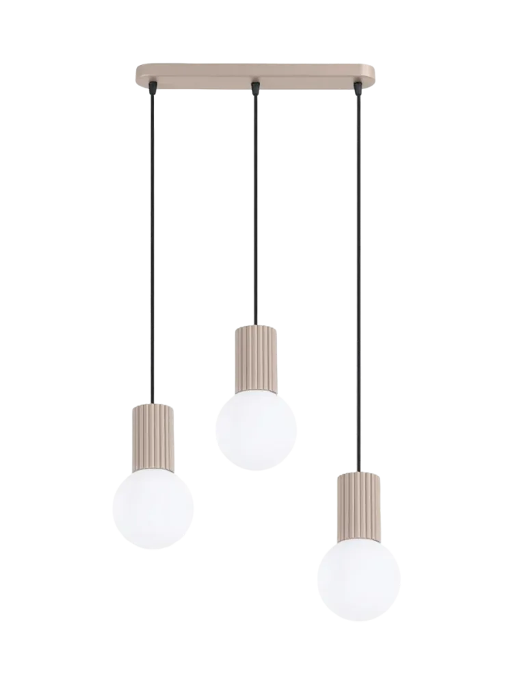 Design Pendellampe „Halo II“, 3-flammig Taupe Sollux Lighting