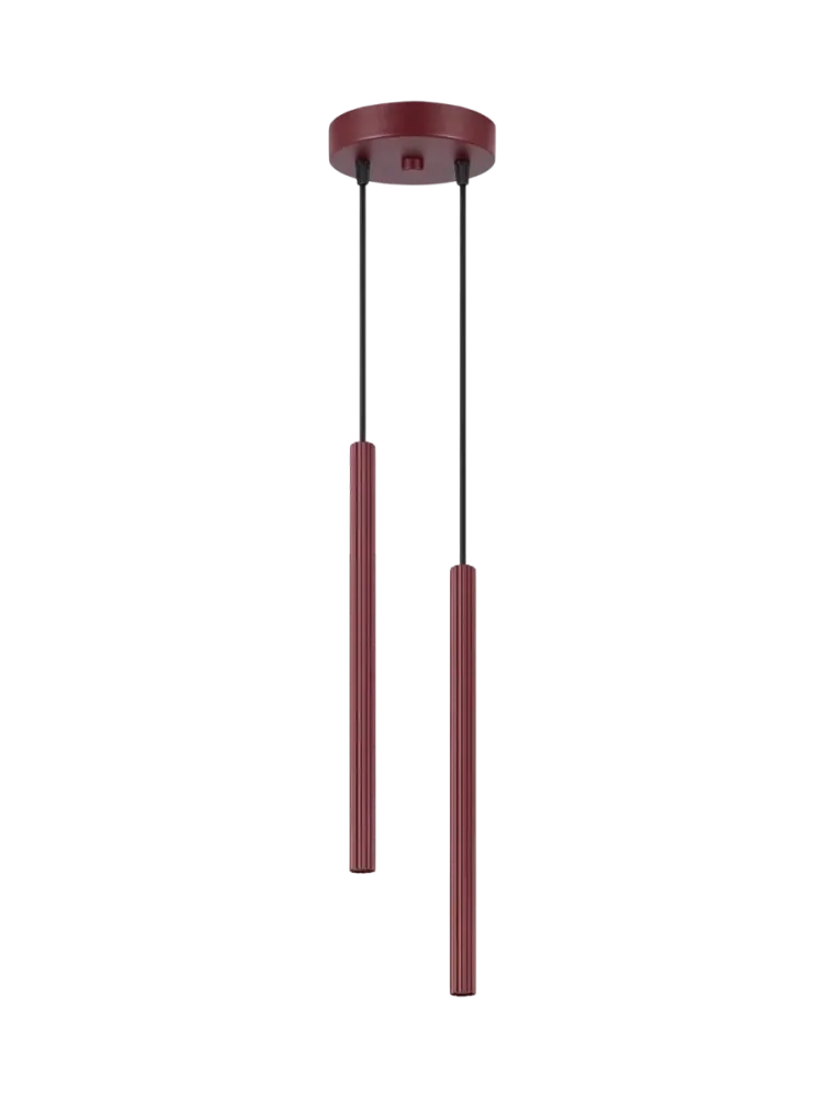 Design Pendellampe „Arche“ - 2-flammig Burgundrot Sollux Lighting