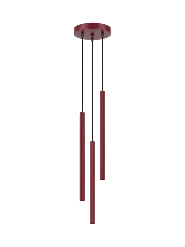 Design Pendellampe „Arche“ - 3-flammig Burgundrot Sollux Lighting
