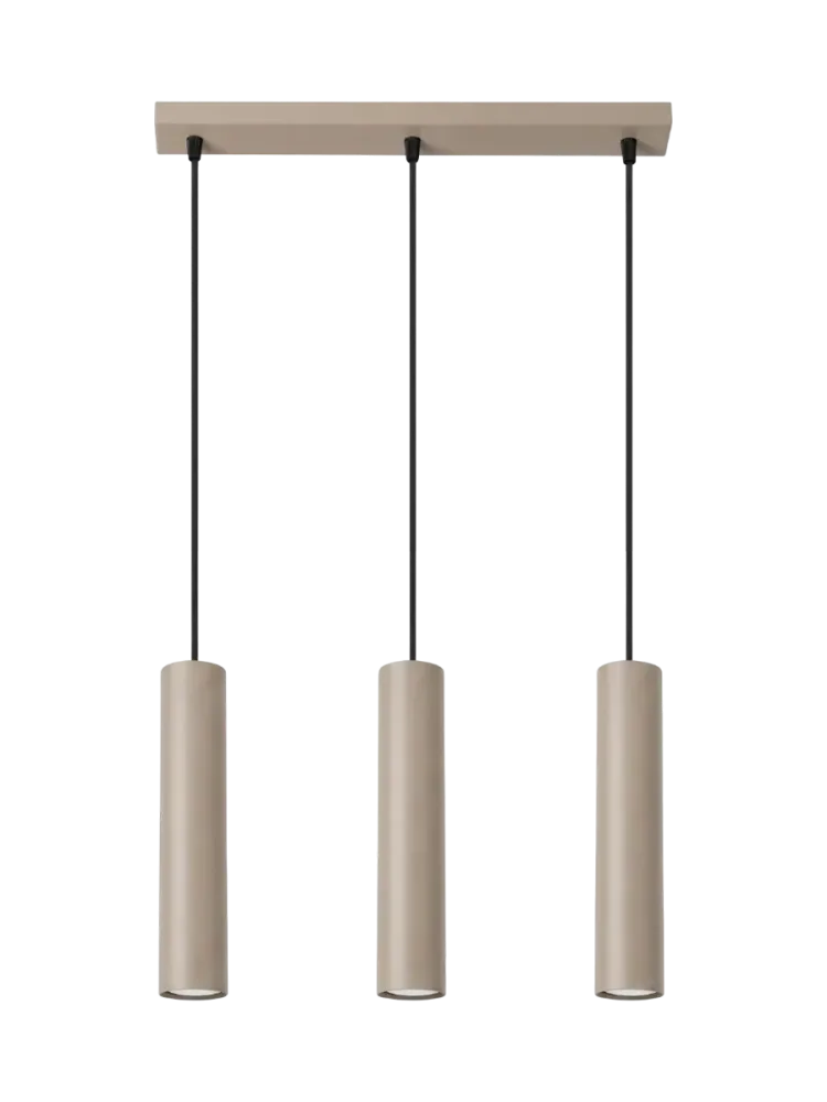 Design Pendellampe „Lagos II“ 3-flammig Taupe Sollux Lighting