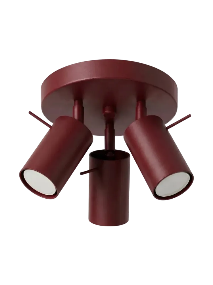 Runde Design Deckenlampe „Ring“ 3-flammig Burgundrot Sollux Lighting