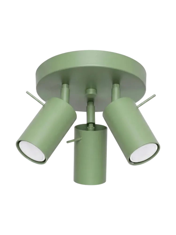 Runde Design Deckenlampe „Ring“ 3-flammig Salbeigrün Sollux Lighting
