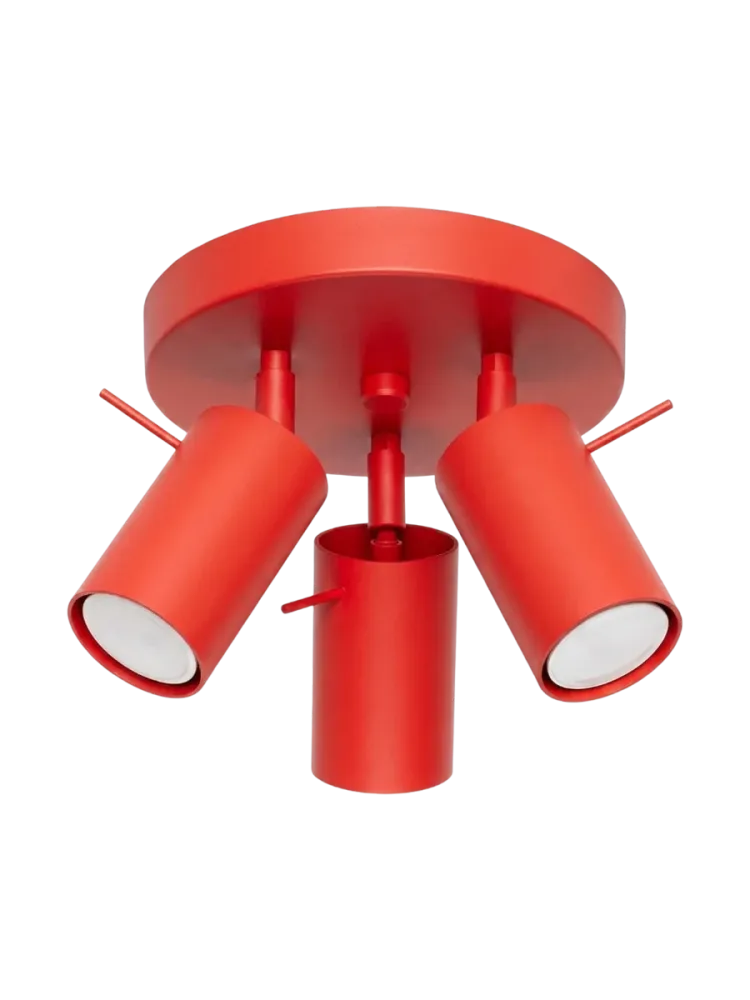 Runde Design Deckenlampe „Ring“ 3-flammig Rot Sollux Lighting