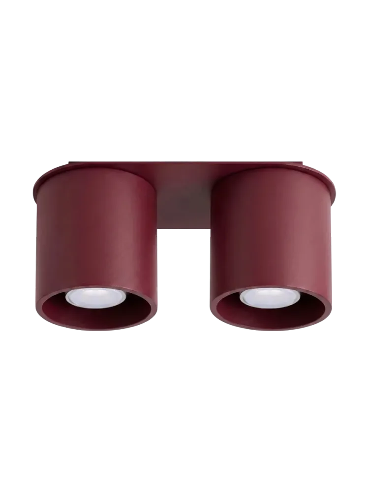 Design Deckenlampe „Orbis“ 2-flammig Burgundrot Sollux Lighting