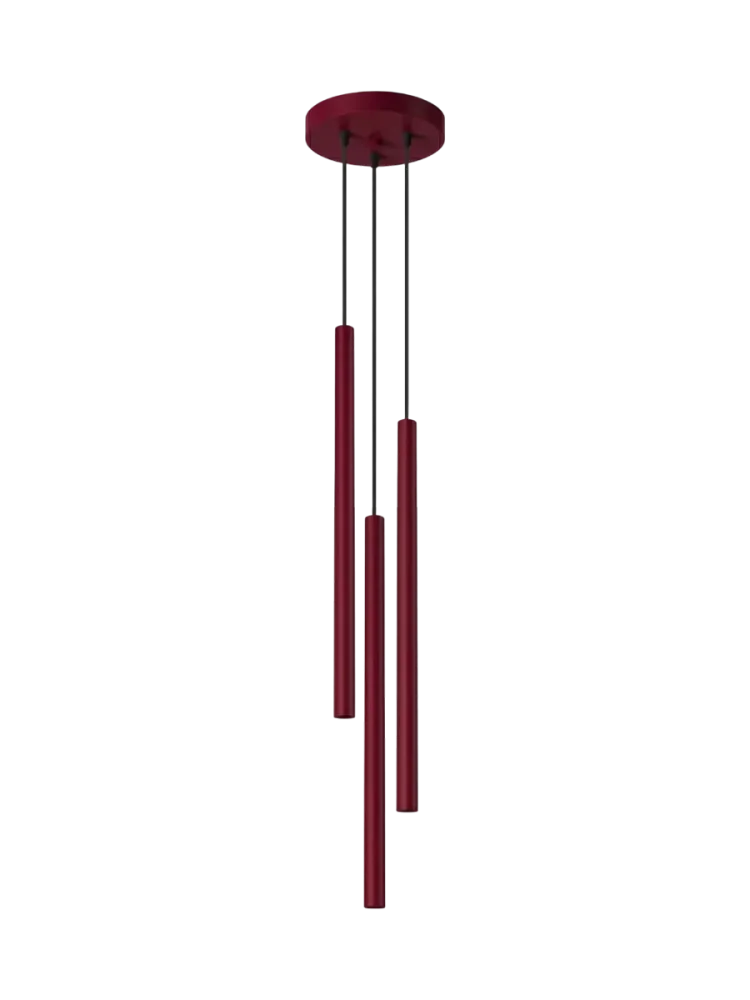 Design Pendellampe „Pastelo“ 3-flammig Burgundrot Sollux Lighting