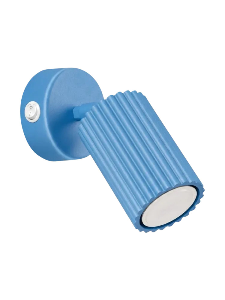 Design Wandlampe „Karbon“ mit Schalter Hellblau Sollux Lighting