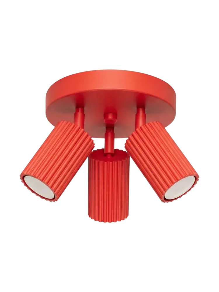 Design Deckenlampe „Karbon II“ 3-flammig Rot Sollux Lighting