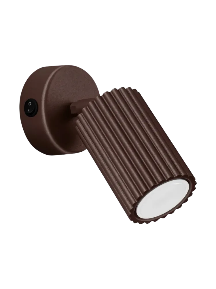 Design Wandlampe „Karbon“ mit Schalter Braun Sollux Lighting