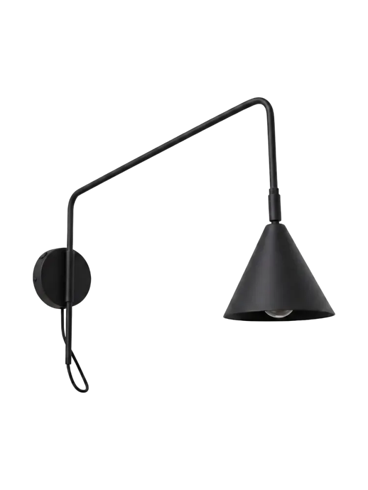 Design Wandlampe „Nox“ 1-flammig mit Schalter Schwarz Sollux Lighting