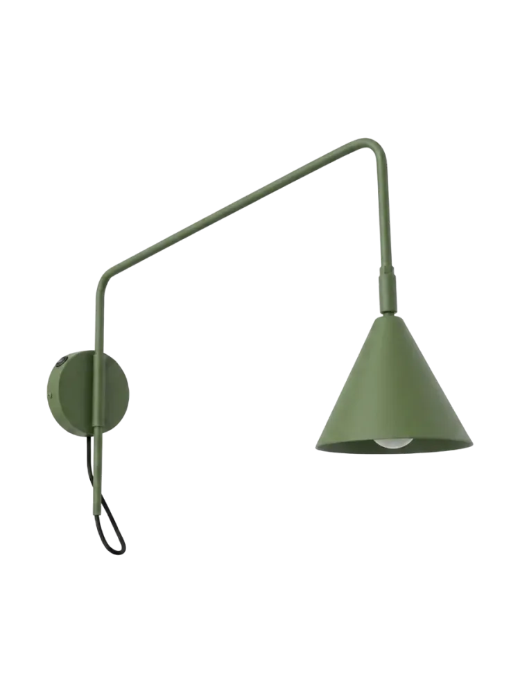 Design Wandlampe „Nox“ 1-flammig mit Schalter Olivgrün Sollux Lighting