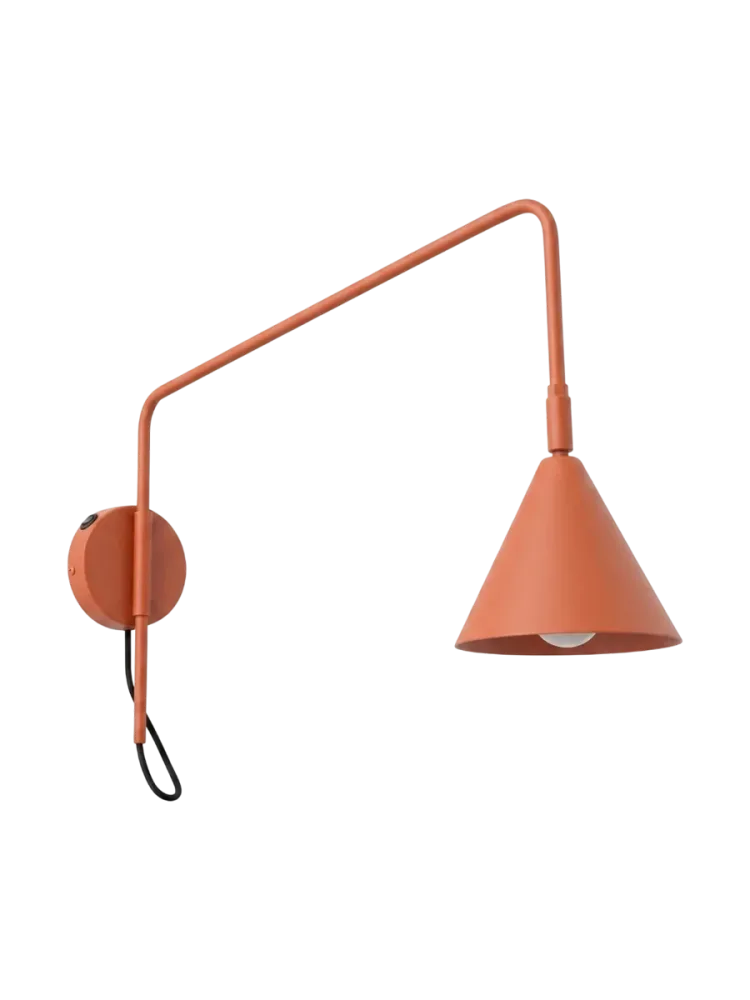 Design Wandlampe „Nox“ 1-flammig mit Schalter Ockerrot Sollux Lighting