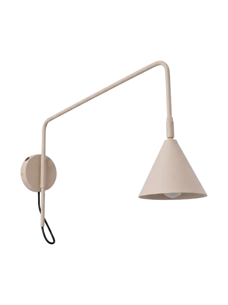 Design Wandlampe „Nox“ 1-flammig mit Schalter Taupe Sollux Lighting