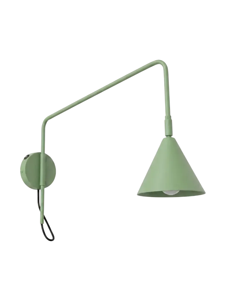 Design Wandlampe „Nox“ 1-flammig mit Schalter Salbeigrün Sollux Lighting