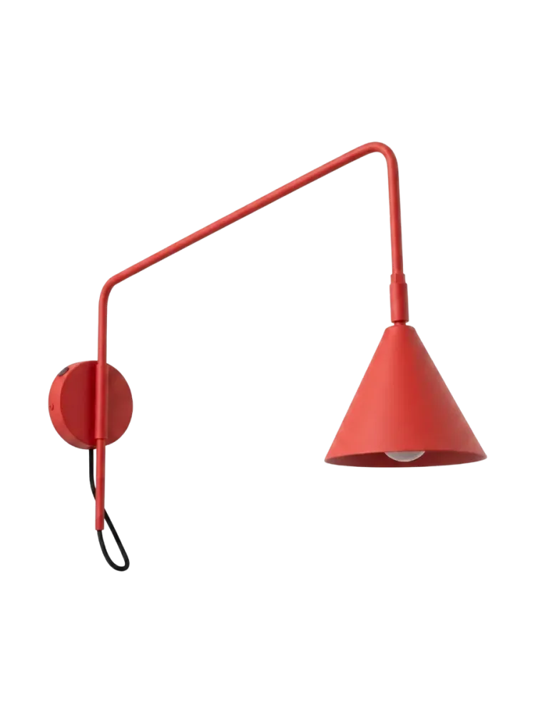 Design Wandlampe „Nox“ 1-flammig mit Schalter Rot Sollux Lighting