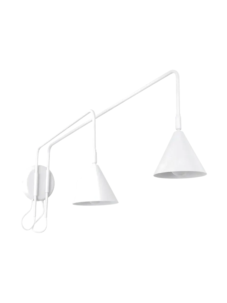 Design Wandlampe „Nox“ 2-flammig mit Schalter Weiss Sollux Lighting