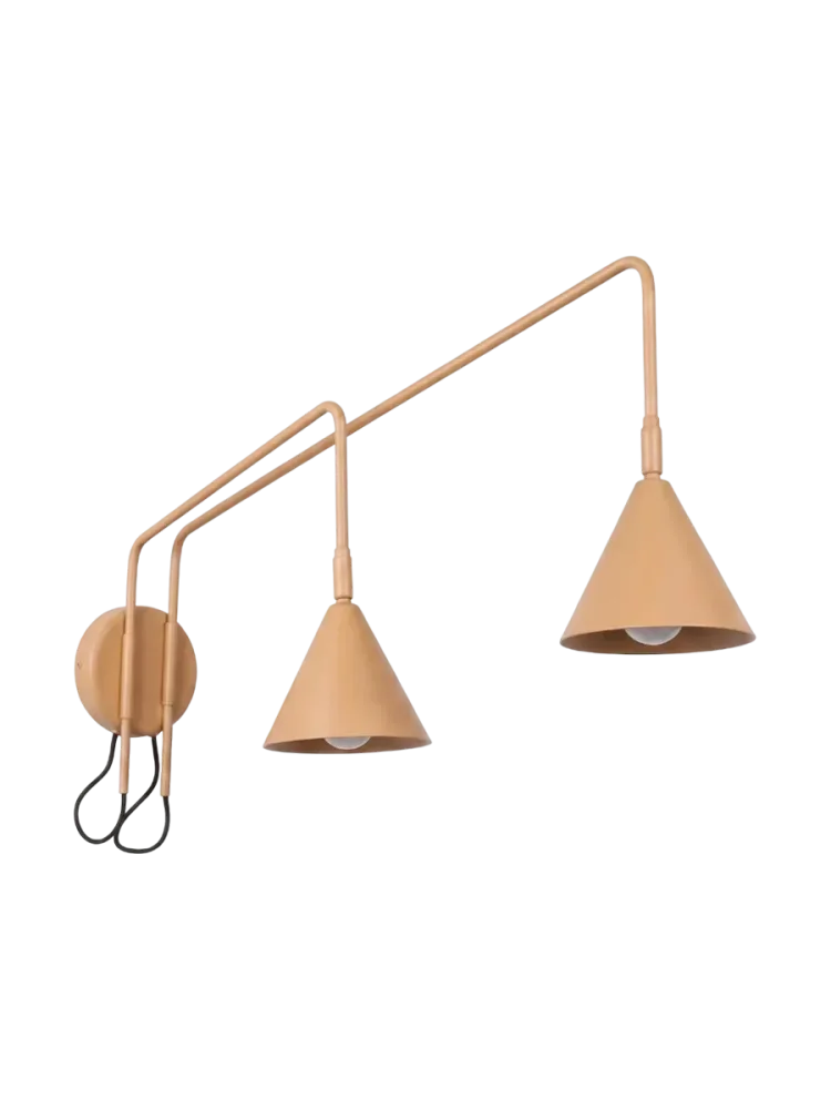 Design Wandlampe „Nox“ 2-flammig mit Schalter Gold Sollux Lighting