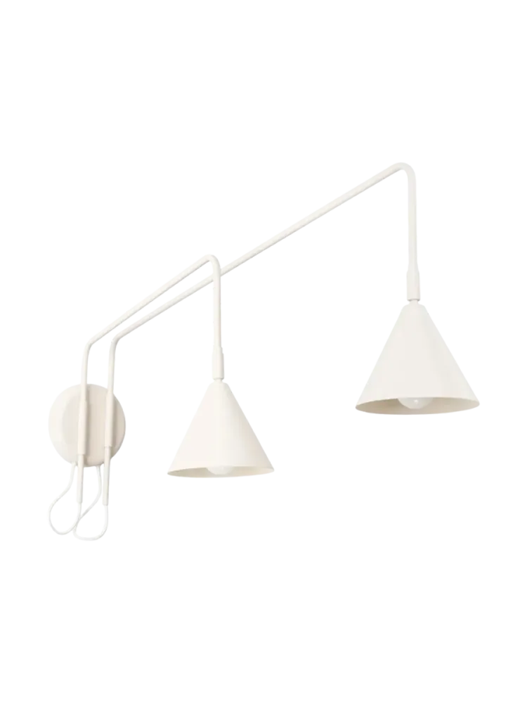 Design Wandlampe „Nox“ 2-flammig mit Schalter Beige Sollux Lighting